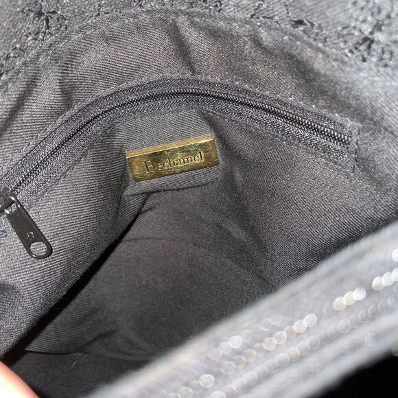 Bechamel Embroidered Tote with Leather Trim Black Small - Picture 7 of 7